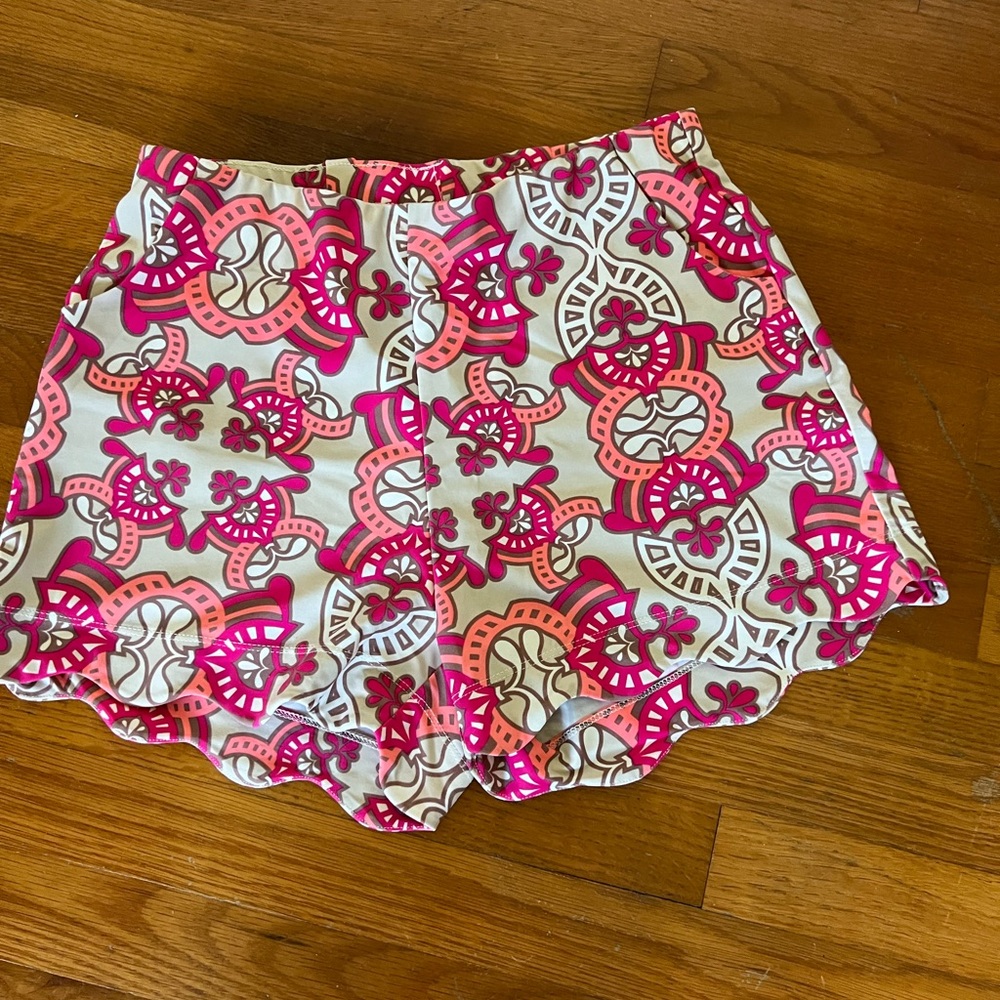 Vibrant Pink and Orange Patterned Women's Shorts